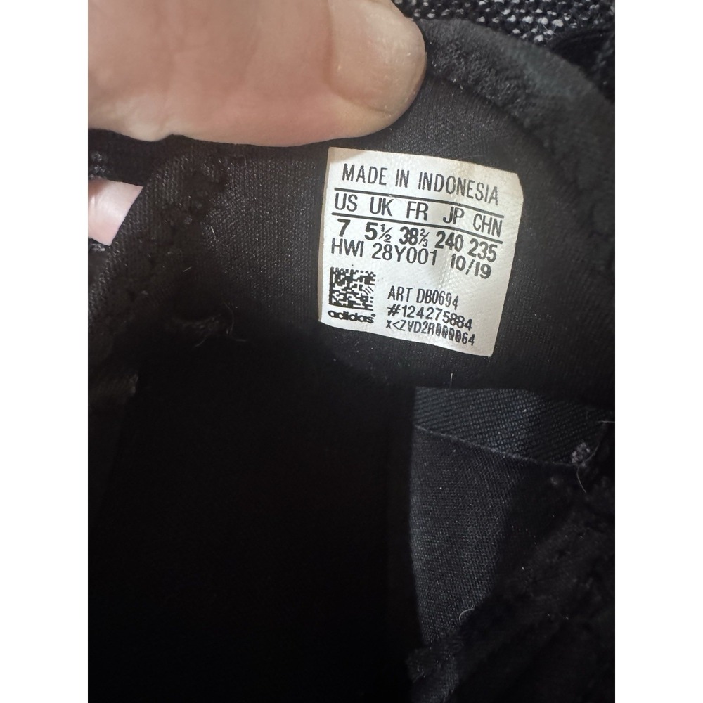 Adidas Cloudfoam Memory Foam Knit Sneakers Women's Size 7 Black White Athleisure - Picture 7 of 7